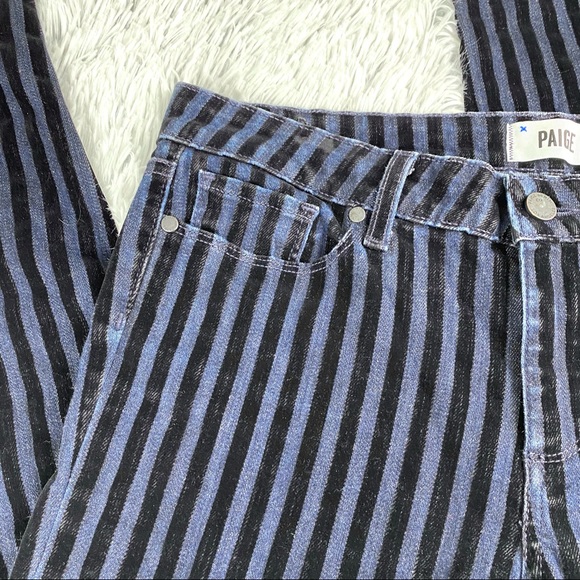 Paige Verduga Ultra Skinny Velvet Flocked Striped Dark Wash Jeans EUC 31 - Picture 5 of 13